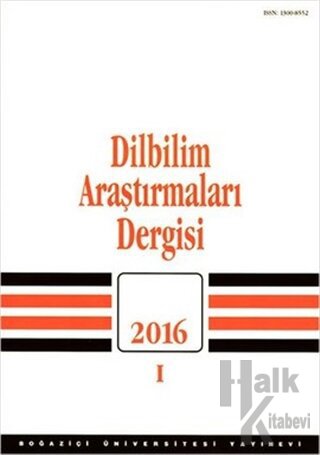 Dilbilim Araştırmaları Dergisi 2016 - 1 - Halkkitabevi