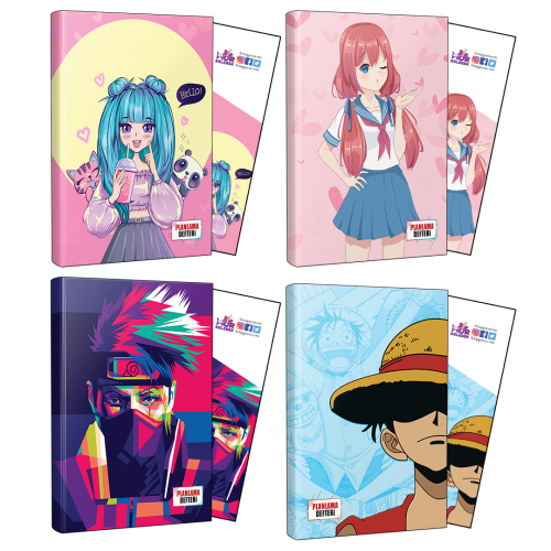 Dörtlü Catgirl-Flying Kisses-Naruto-Luffy Defter ve Ayraç - Halkkit