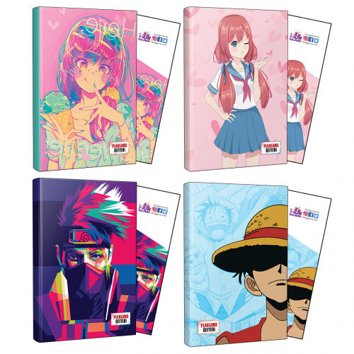 Dörtlü Icecream-Flying Kisses-Naruto-Luffy Defter ve Ayraç - Halkki