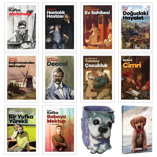 Dünya Edebiyatı Koleksiyonu 10 Kitap ve Dekoratif Köpek Kalemlik - M
