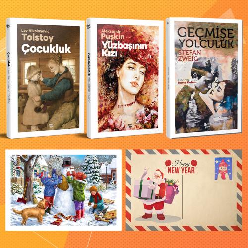 Dünya Klasikleri Üçlü Set - Çocukluk - Yüzbaşının Kızı - Geçmişe Yolculuk ve Kartpostal