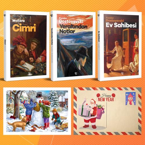 Dünya Klasikleri Üçlü Set - Cimri - Yeraltından Notlar - Ev Sahibesi ve Kartpostal