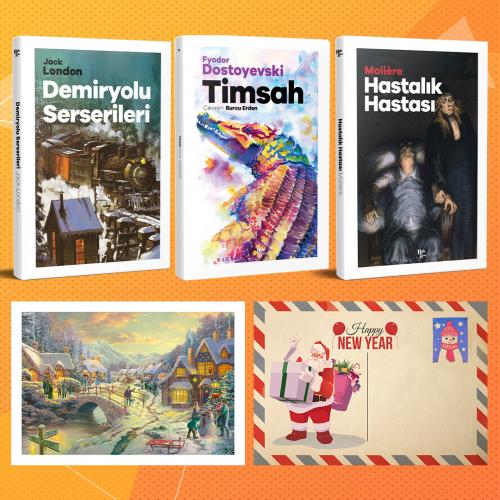 Dünya Klasikleri Üçlü Set - Demiryolu Serserileri - Timsah - Hastlaık Hastası ve Kartpostal