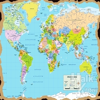 Dünya Haritası Ahşap Magnet - Halkkitabevi