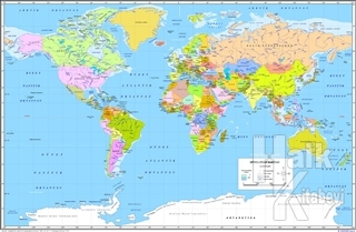 Dünya Haritası Duvar Halısı - Halkkitabevi
