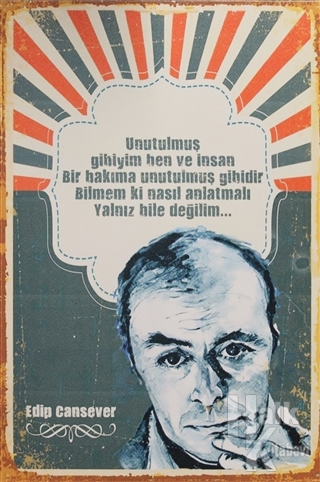Edip Cansever Ahşap Poster