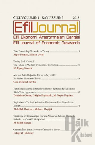 Efil Ekonomi Araştırmaları Dergisi Cilt: 1 Sayı: 3 - Halkkitabevi