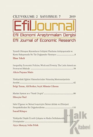 Efil Ekonomi Araştırmaları Dergisi Cilt: 2 Sayı: 7