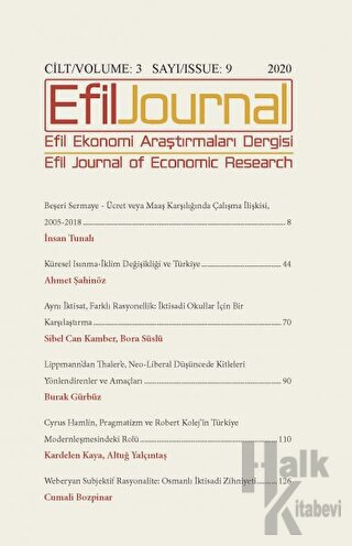 Efil Ekonomi Araştırmaları Dergisi Cilt: 3 Sayı: 9 2020 - Halkkitabevi