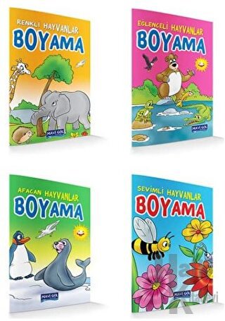 Eğlenceli Hayvanlar Boyama (4 kitap) - Halkkitabevi