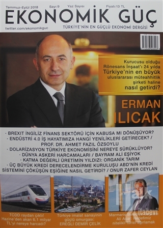 Ekonomik Güç Dergisi Sayı: 9 Temmuz - Eylül 2018 - Halkkitabevi