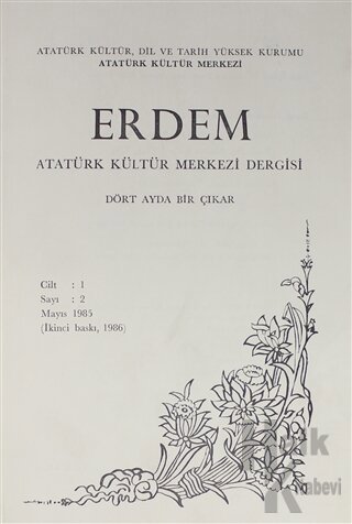 Erdem Atatürk Kültür Merkezi Dergisi sayı: 2 Mayıs 1985 Cilt 1