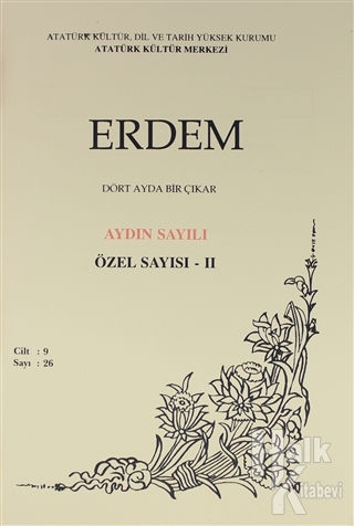 Erdem Atatürk Kültür Merkezi Dergisi Sayı : 26 Eylül 1996 Özel Sayısı - 2 (Cilt 9 )