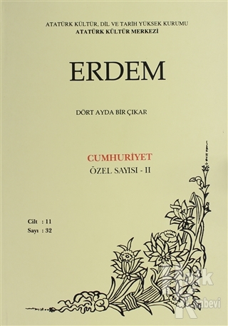 Erdem Atatürk Kültür Merkezi Dergisi Sayı : 32 Eylül 1998 (Cilt 11) Cu