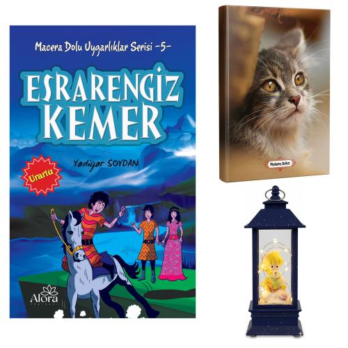 Esrarengiz Kemer - Minik Kedi Planlama Defteri ve Küçük Prens Temalı Fener Tipi Işıklı Kar Küresi