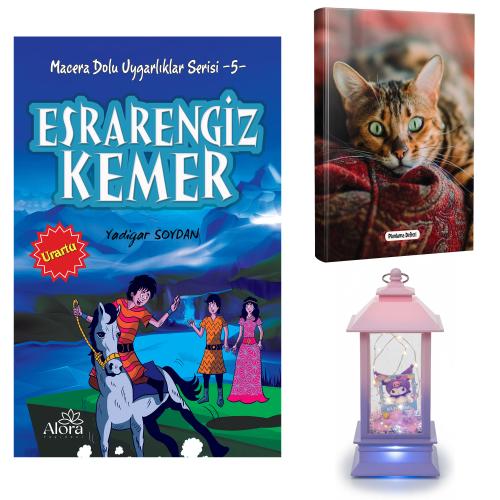 Esrarengiz Kemer - Şaşkın Kedi Planlama Defteri ve Kuromi Temalı Fener Tipi Işıklı Kar Küresi