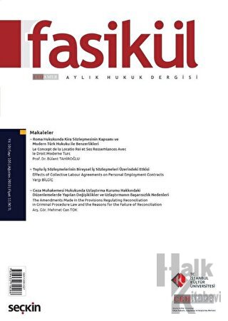 Fasikül Aylık Hukuk Dergisi Sayı: 105 Ağustos 2018 - Halkkitabevi