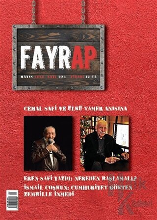 Fayrap Popülist Edebiyat Dergisi Sayı: 108 Mayıs 2018