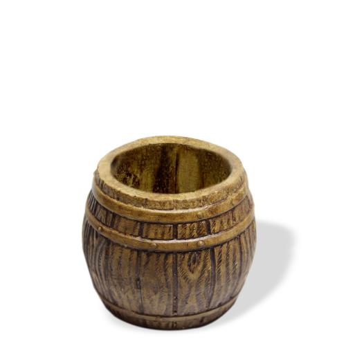 Fıçı Beton Saksı - Ahşap Rengi - Halkkitabevi