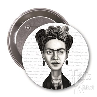 Frida Kahlo (Karikatür) - Rozet - Halkkitabevi
