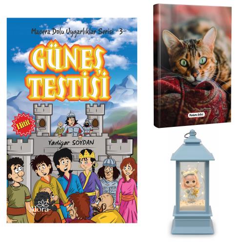 Güneş Testisi - Şaşkın Kedi Planlama Defteri ve Ayıcıklı Kız Fener Tip