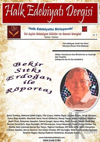 Halk Edebiyatı Dergisi Sayı: 1 Haziran-Temmuz 2014 - Halkkitabevi