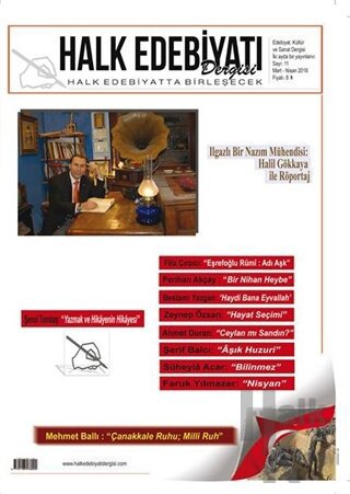 Halk Edebiyatı Dergisi Sayı: 11 Mart-Nisan 2016 - Halkkitabevi