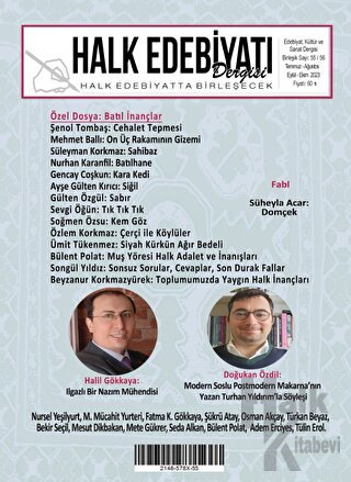 Halk Edebiyatı Dergisi Sayı: 55/56 Temmuz - Ekim 2023 - Halkkitabevi