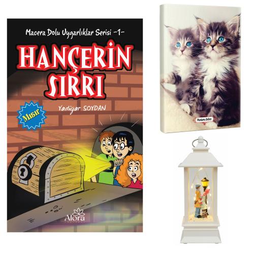 Hançerin Sırrı - Maviş Kediler Planlama Defteri ve Sokak Lambalı Aşk Fener Tipi Işıklı Kar Küresi