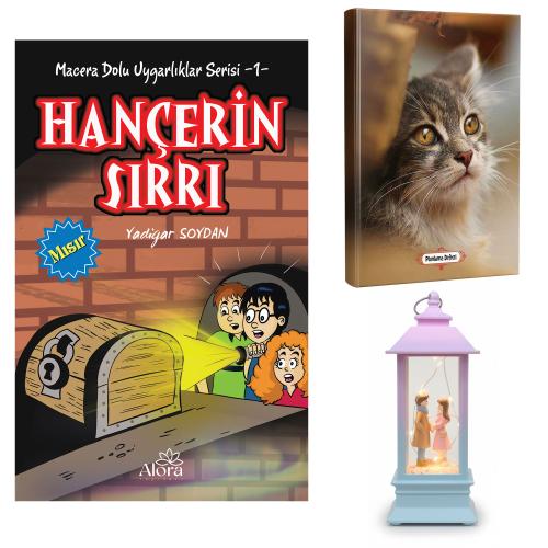 Hançerin Sırrı - Minik Kedi Planlama Defteri ve El Ele Aşk Fener Tipi Işıklı Kar Küresi
