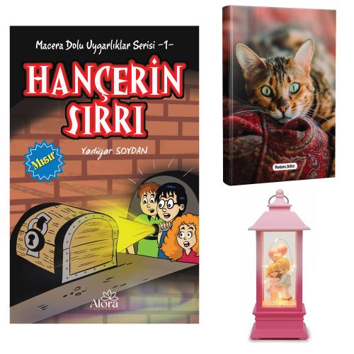 Hançerin Sırrı - Şaşkın Kedi Planlama Defteri ve Balonlu Aşıklar Fener Tipi Işıklı Kar Küresi