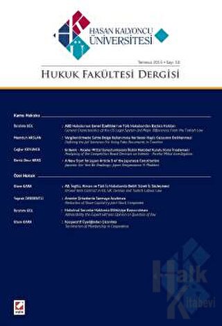Hasan Kalyoncu Üniversitesi Hukuk Fakültesi Dergisi Sayı:10 Temmuz 201