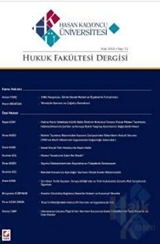 Hasan Kalyoncu Üniversitesi Hukuk Fakültesi Dergisi Sayı:11 Ocak 2016