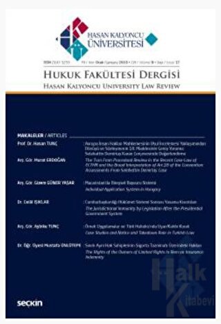 Hasan Kalyoncu Üniversitesi Hukuk Fakültesi Dergisi Sayı:17