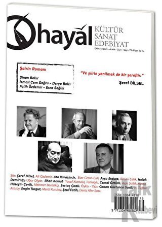 Hayal Kültür Sanat Edebiyat Dergisi Sayı: 79 Ekim - Kasım - Aralık 202