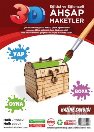 Hazine Sandığı Ahşap Maket - Halkkitabevi