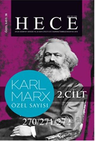 Hece Aylık Edebiyat Dergisi Karl Marx Özel Sayısı: 38 - 270/271/272 Ci