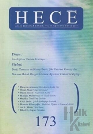 Hece Aylık Edebiyat Dergisi Sayı: 173 - Halkkitabevi