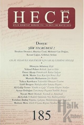 Hece Aylık Edebiyat Dergisi Sayı: 185 Mayıs 2012