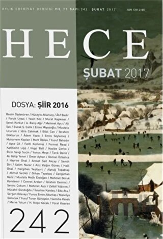 Hece Aylık Edebiyat Dergisi Sayı: 242 - Şubat 2017 - Halkkitabevi
