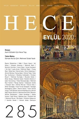 Hece Aylık Edebiyat Dergisi Sayı: 285 Eylül 2020 - Halkkitabevi