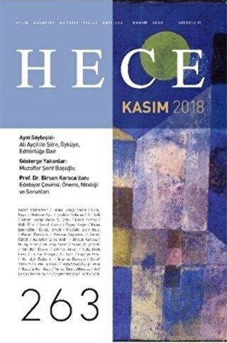 Hece Aylık Edebiyat Dergisi Yıl: 22 Sayı: 263 Kasım 2018 - Halkkitabev