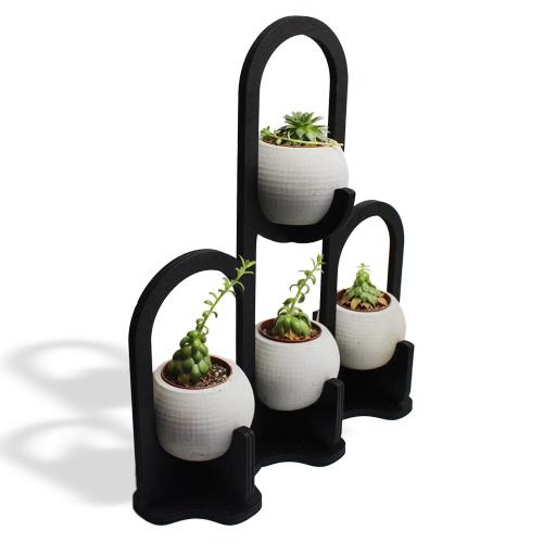 Hera 4'lü Beton Saksılı Ahşap Çiçeklik - Halkkitabevi