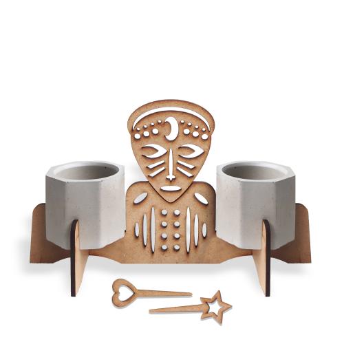 Beton Saksılı Zenci Savaşçı Desenli Ahşap Stand Model 1 - Halkkitabevi Beton Saksılı Zenci Savaşçı Desenli Ahşap Stand Model 1 - Halkkitabevi