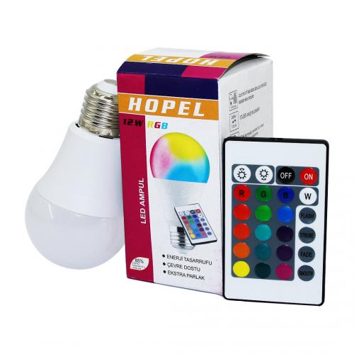 HOPEL ( RGB & KUMANDALI ) ( 12W & E27 ) LED AMPUL - Halkkitabevi