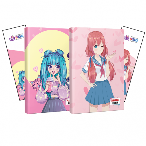 İkili Catgirl-Flying Kisses Defter ve Ayraç - Halkkitabevi