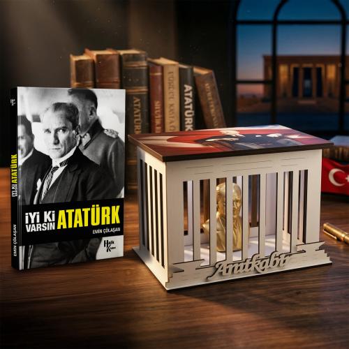 İyi ki Varsın Atatürk ve Atatürk Büstlü Ahşap Anıtkabir Işıklı Maket -