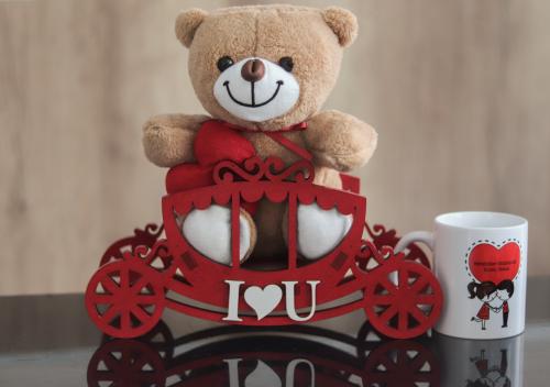 Sevgililer Gününe Özel Peluş Ayı-Balkabağı Stand-Kupa Bardak - Halkkit