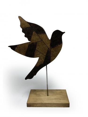 Ayaklı Ahşap Tonlamalı Güvercin