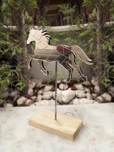 Ayaklı Bakır Rengi Aynalı Koşan At - Halkkitabevi